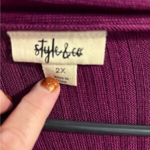 Style & Co Purple Cardigan Sweater